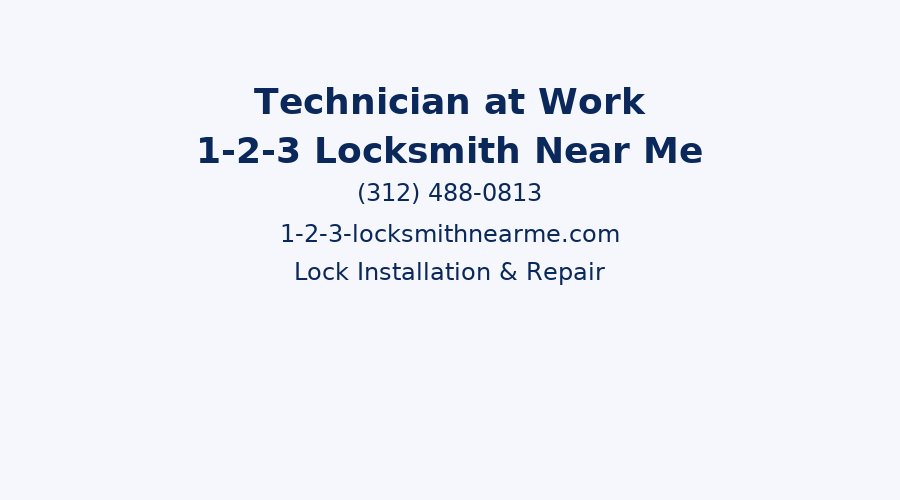Uniformed 1-2-3 Locksmith Near Me technician installing a deadbolt on a gray door